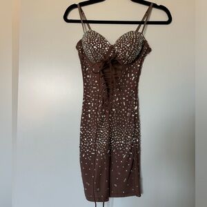 brown fashion nova dress
